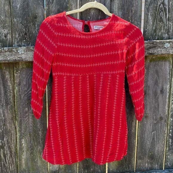 Abercrombie Kids Red Striped Dress | 7/8 - Picture 1 of 5